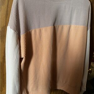 Striped Beige and Orange Men's Sweater